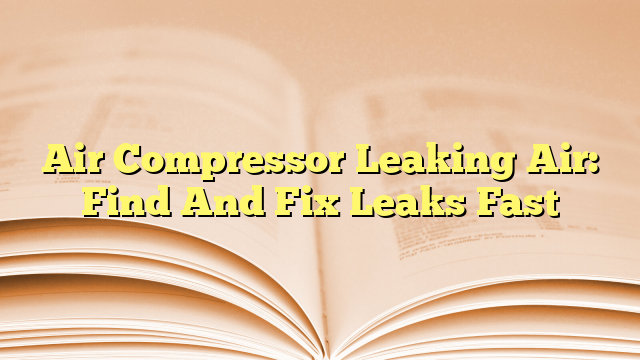 Air Compressor Leaking Air: Find And Fix Leaks Fast